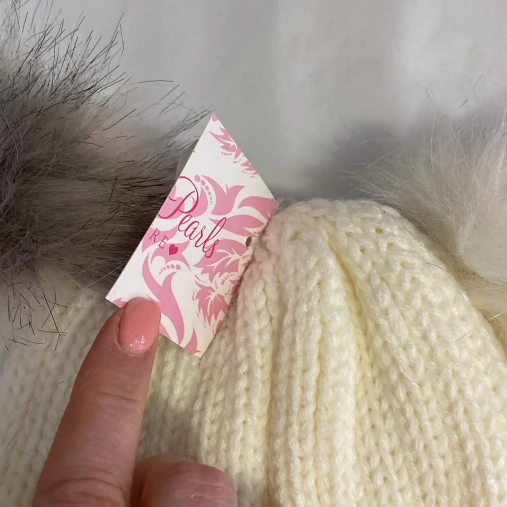 🎀 5/$20 🎀 Toddler Curls & Pearls Couture Winter Hat Beanie and Mitten Set